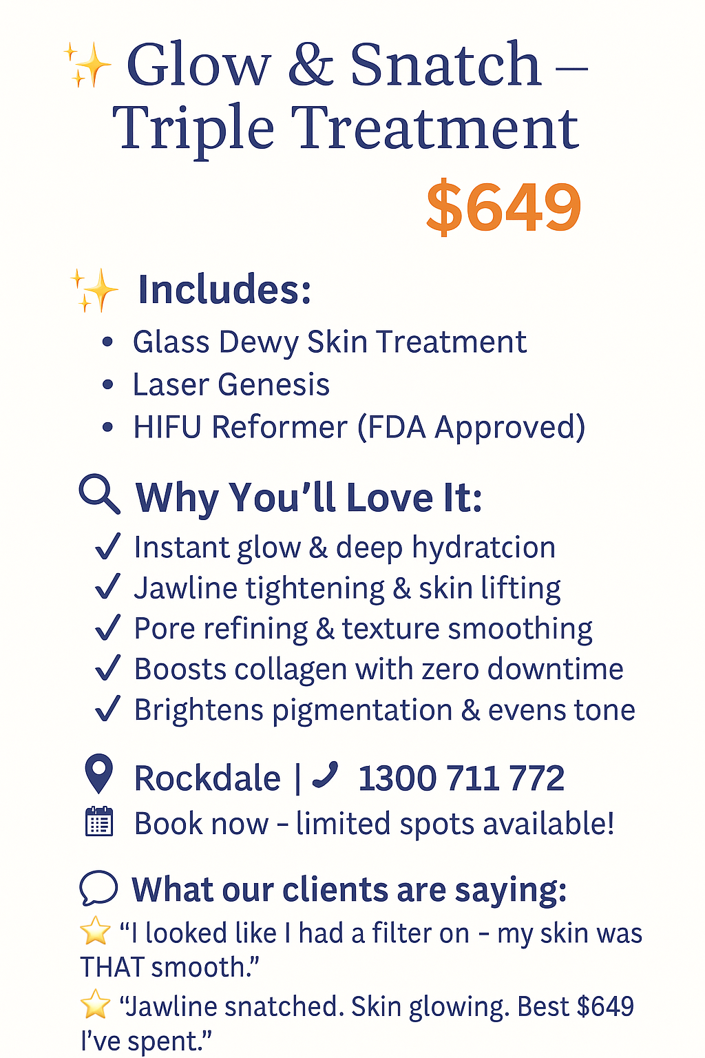 ✨ Glow & Snatch – Triple Treatment Package